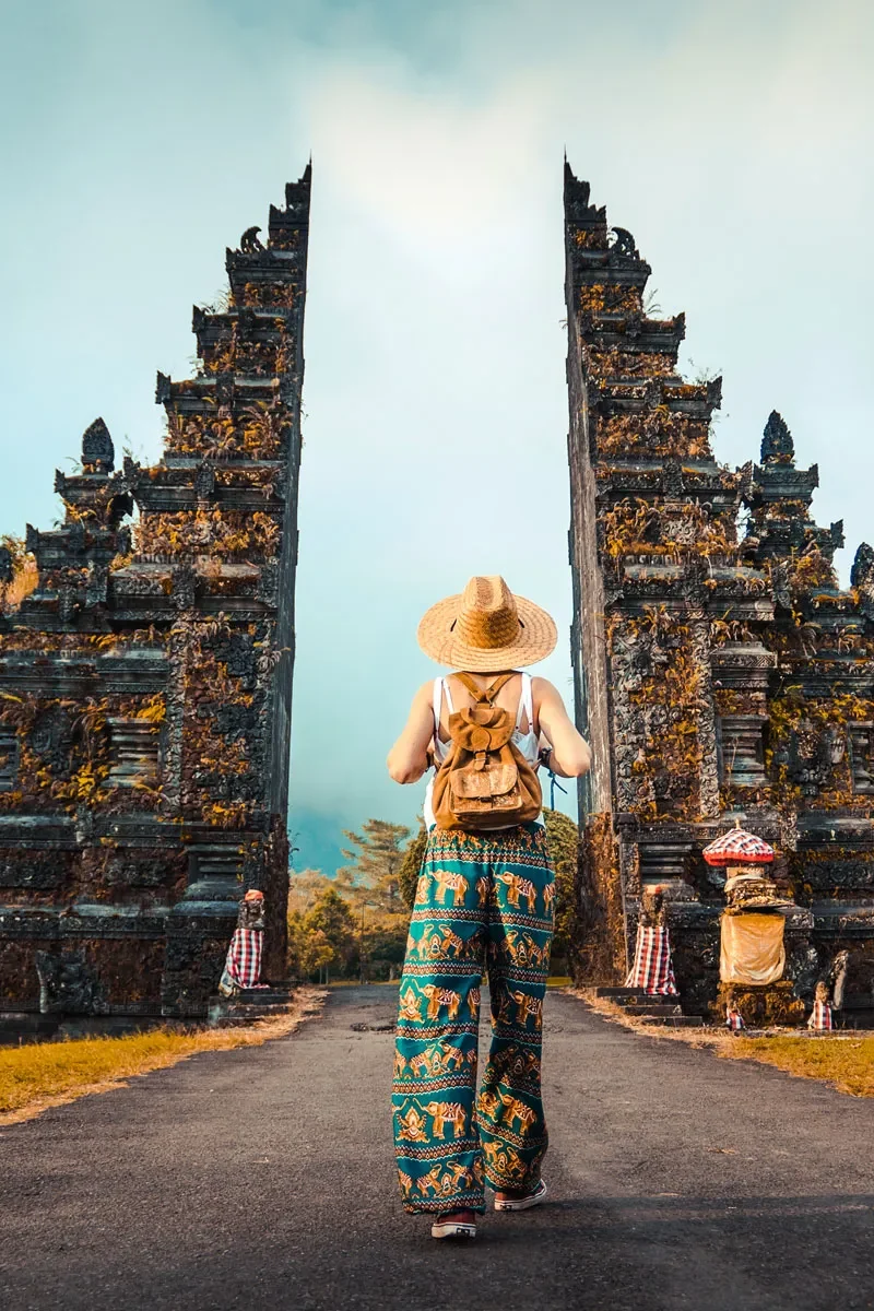 Bali Entrance Women Walking Towards Entrance